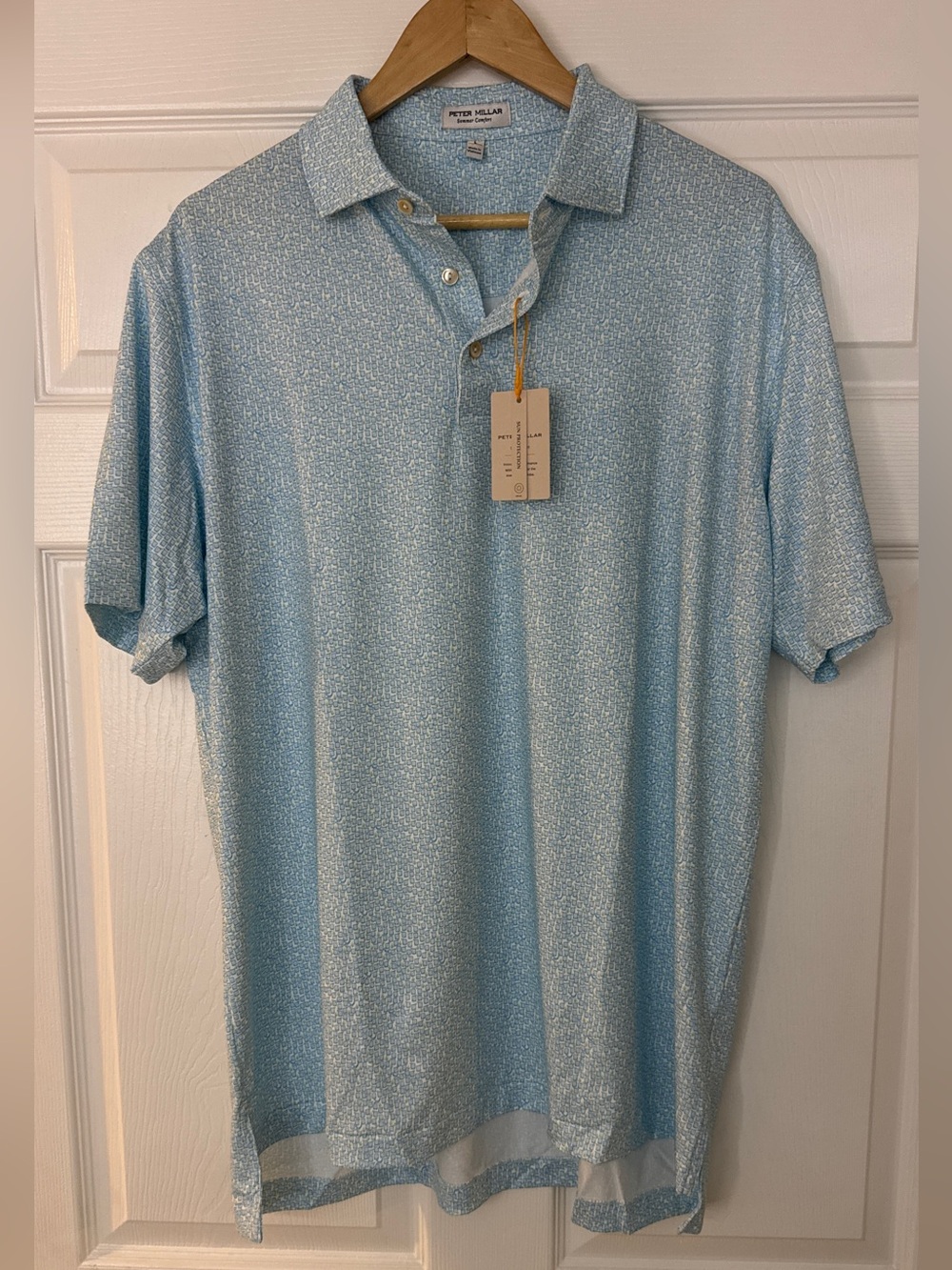 NEW- Peter Millar “Mezcal” Performance Polo Collared Golf Shirt- Men’s Large